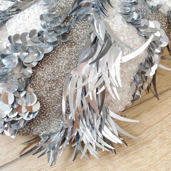 Handcrafted in India Beaded Bag TJMaxx Viral TikTok RARE White Silver Gray - Picture 10 of 16